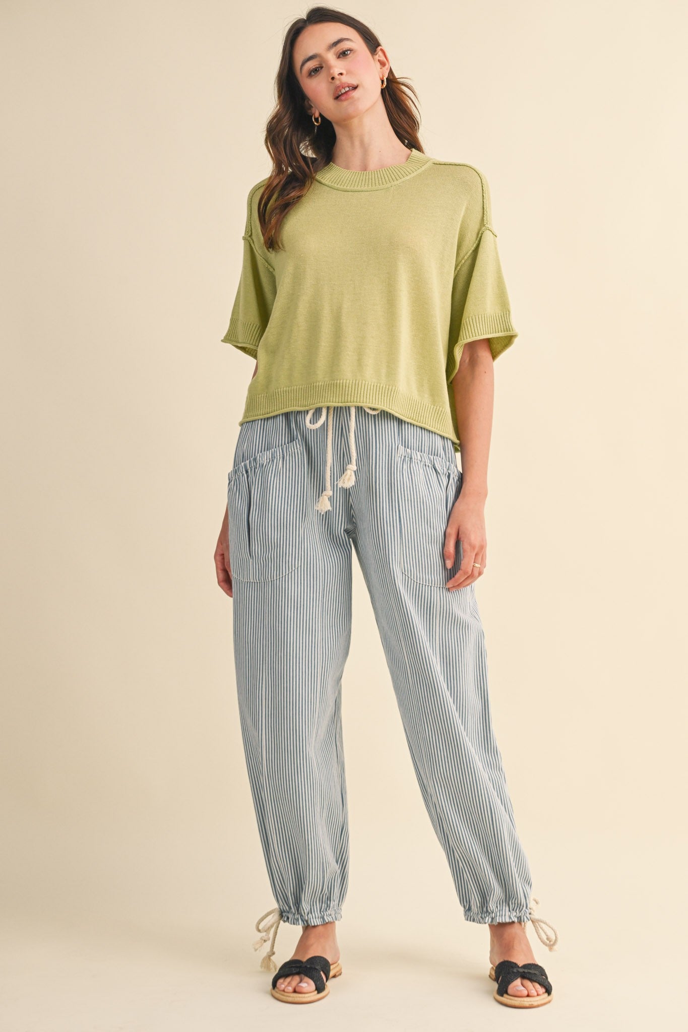 &Merci Sage Short Sleeve Sweater (MSW11311)