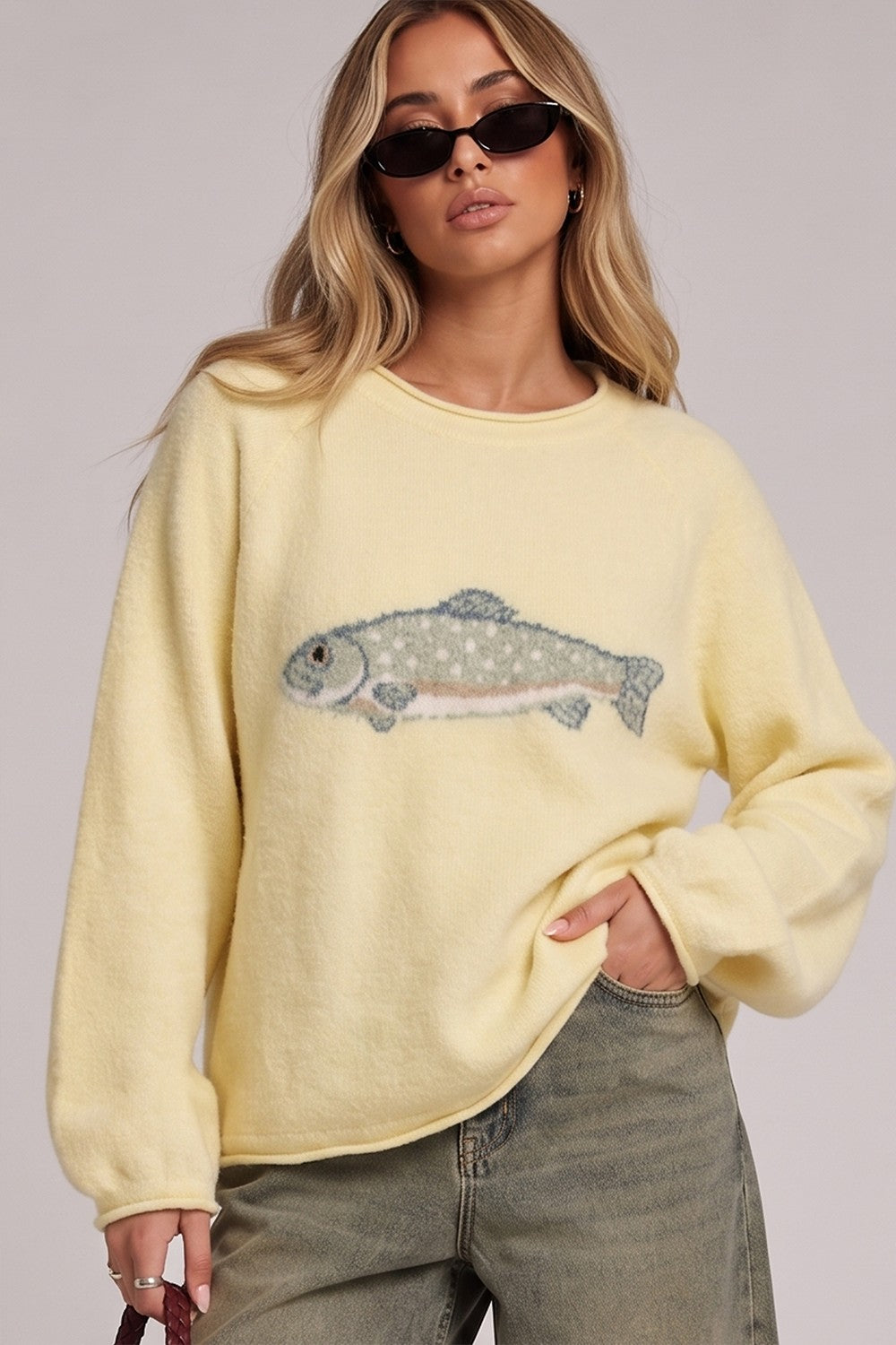 Very J Lemon Fish Sweater (12W3778N)