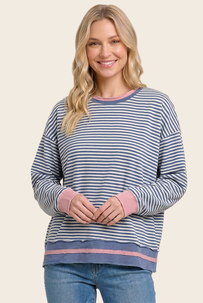 Staccato Blue Striped Sweatshirt (21136)