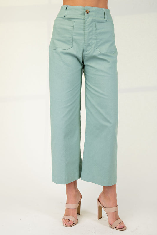 GiGio Seafoam Ankle Cropped Pants (TG1175)