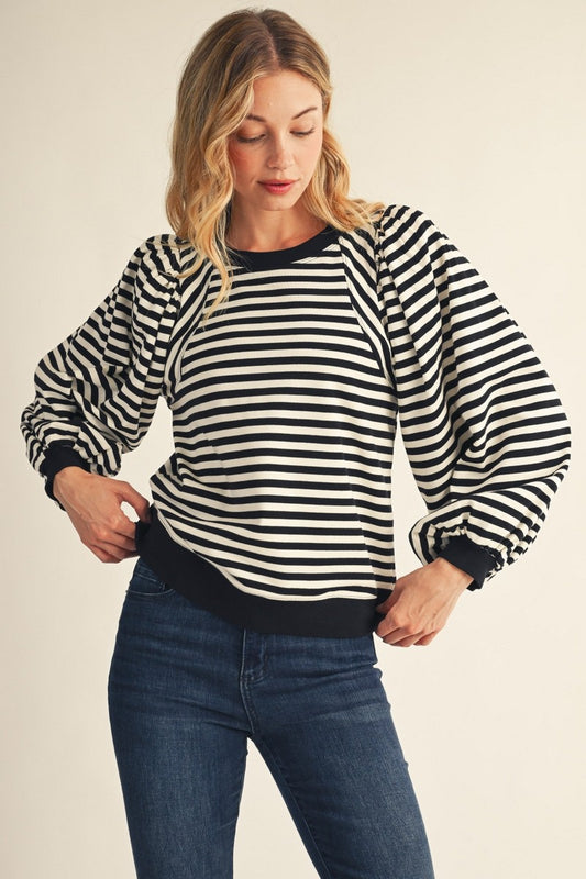 Jodifl Black Puff Sleeve Top (G16257)