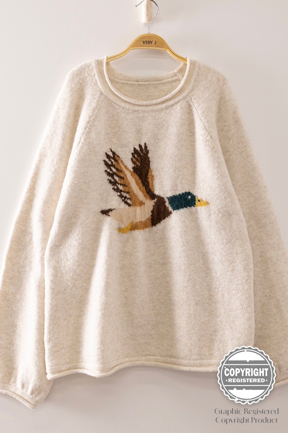 Very J Oatmeal Mallard Sweater (12W3779N)