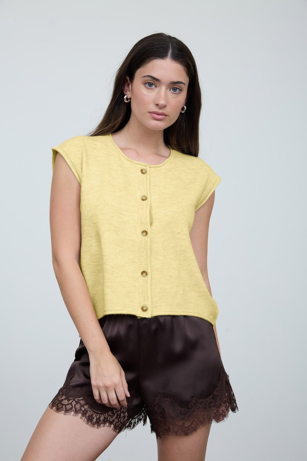 Blu Pepper Butter Yellow Short Sleeve Vest (TW2333)