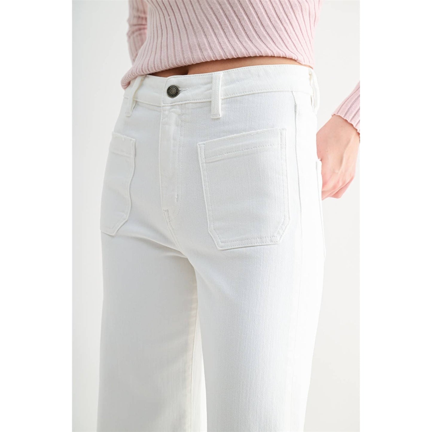 MICA HIGH RISE WIDE LEG CROP RAW HEM