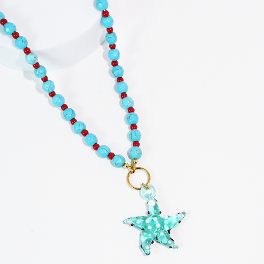 Treasure Jewels Starfishie Blue Necklace