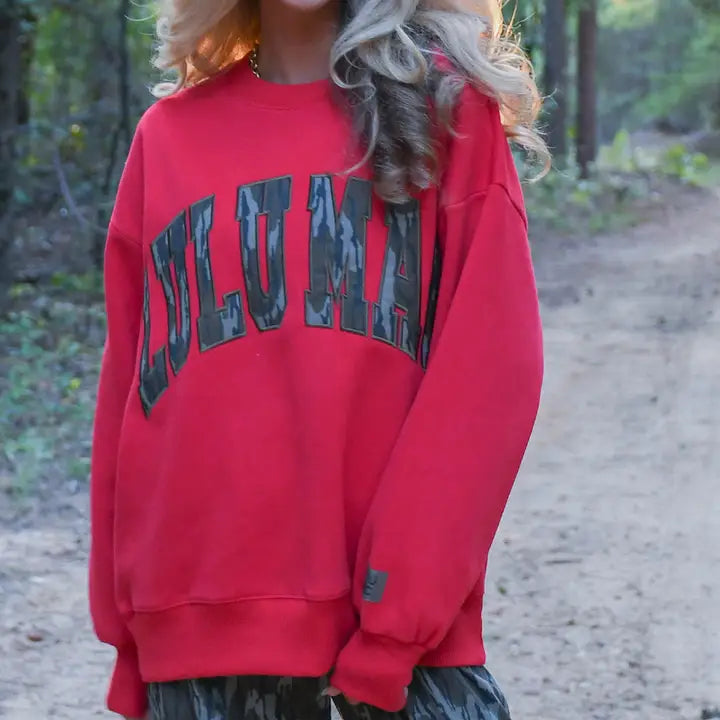 Lulu Mac Red w/ Mossy Oak Bottomland Sweatshirt (LM-SW-1010)
