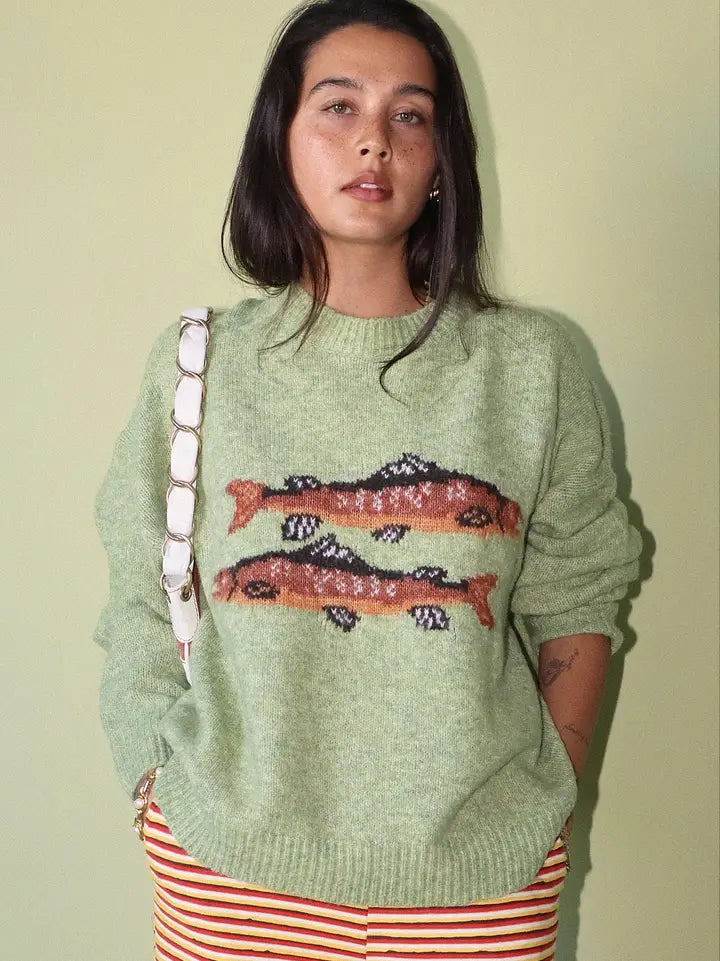Bailey Rose Spring Green Trout Sweater (ARW0280)