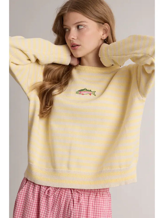 Wishlist Lemon Striped Fish Sweater (WL26-13524)