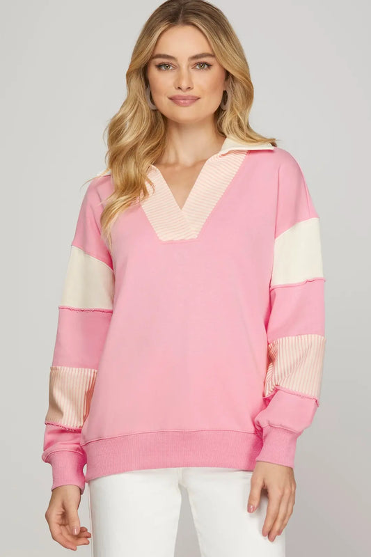 She + Sky Pink Sweatshirt