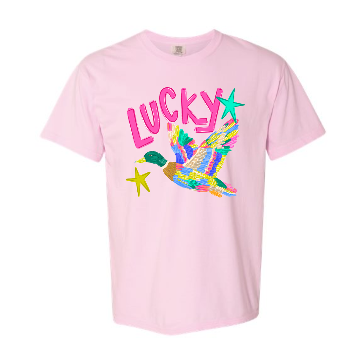 Lucky Colorful Duck Graphic Tee | Comfort Colors