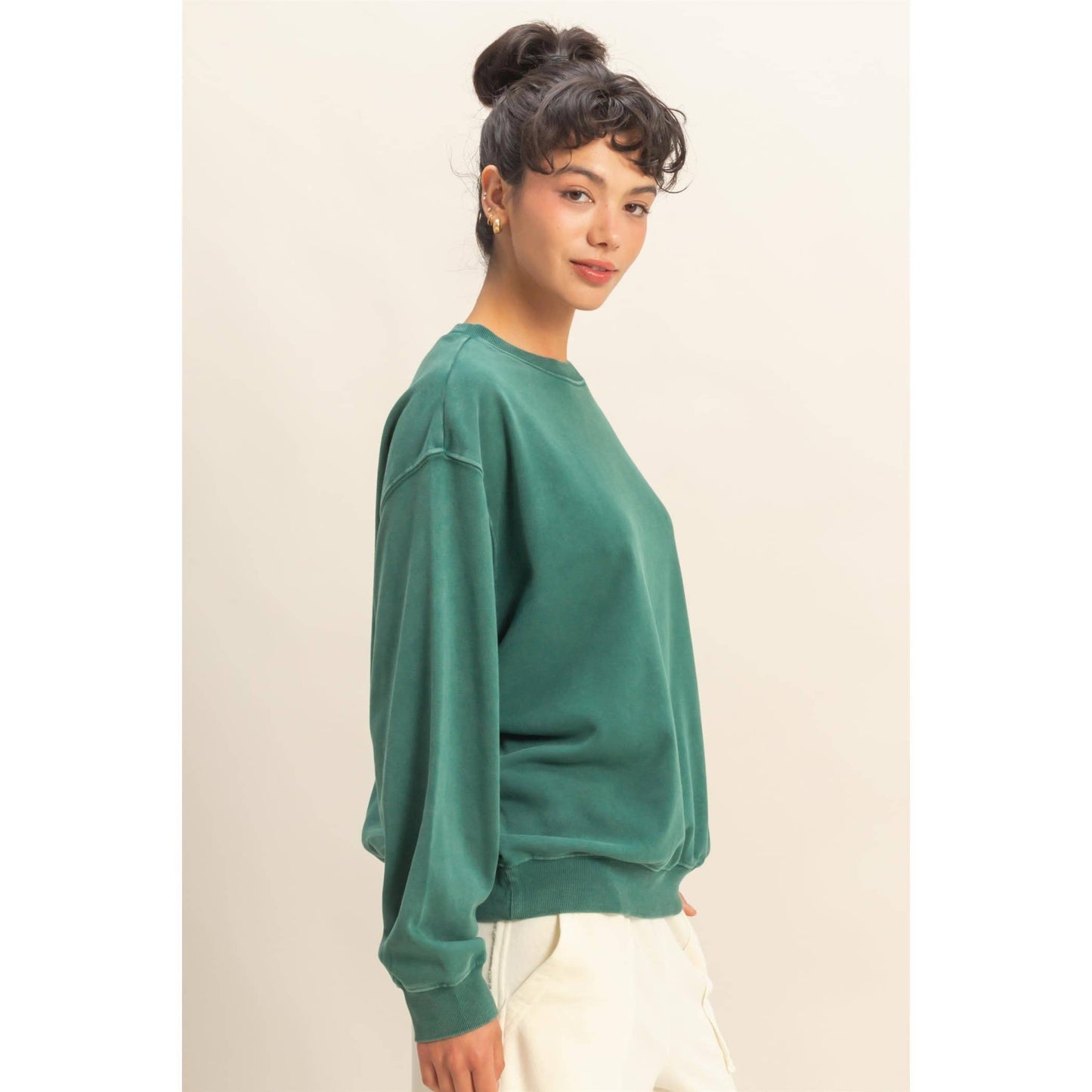 Oversized Mineral Washed Sweatshirt Chestnut