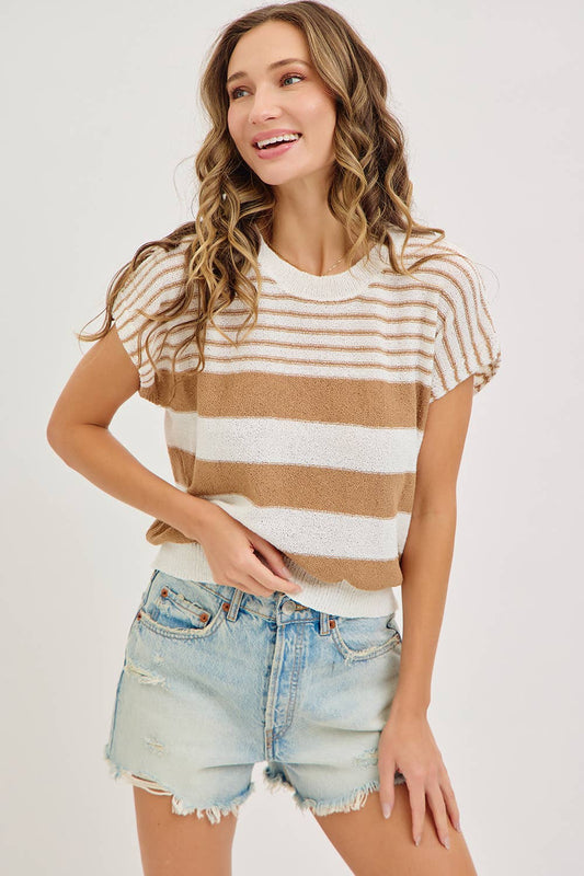 STRIPED SPRING/ SUMMER  KNIT TOP