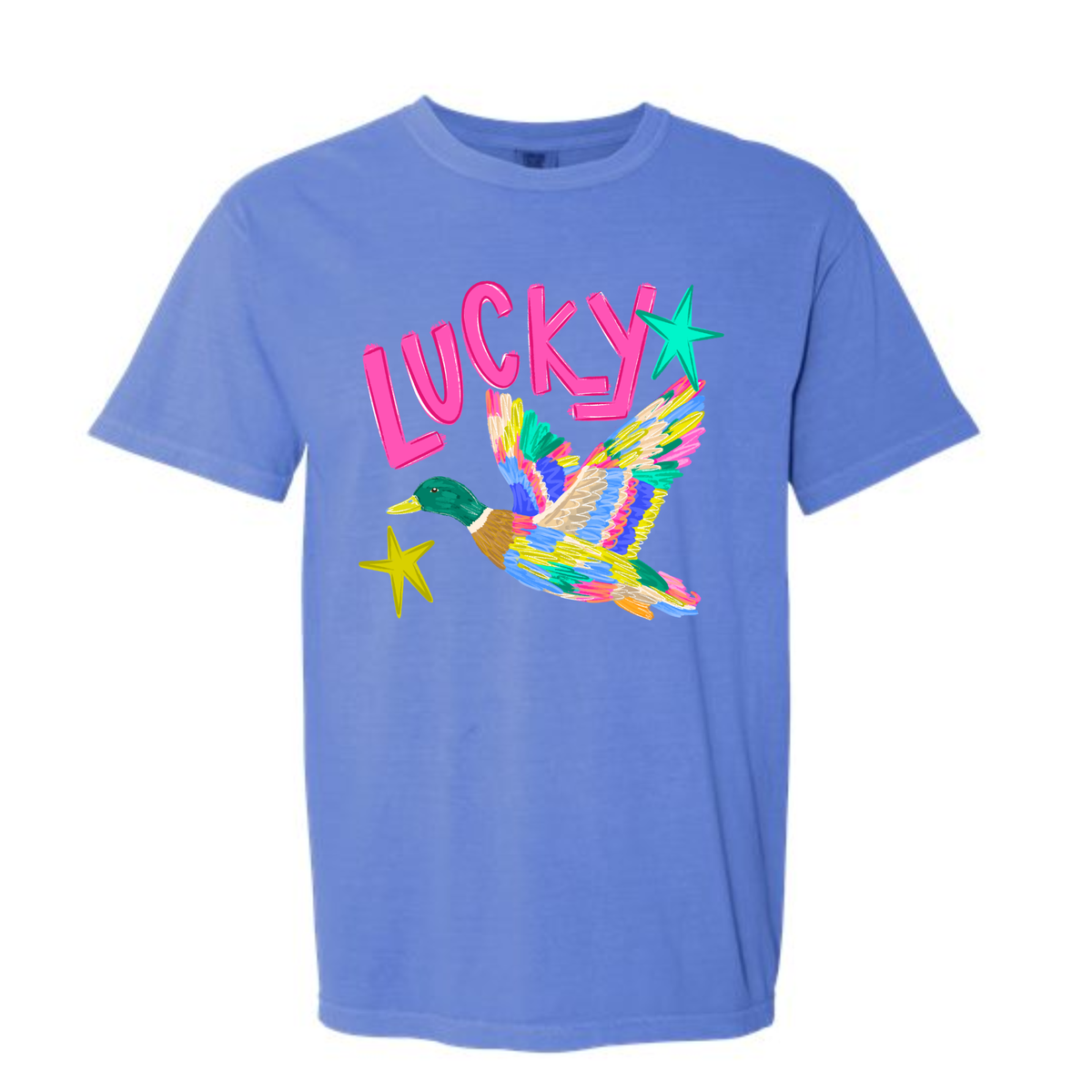 Lucky Colorful Duck Graphic Tee | Comfort Colors
