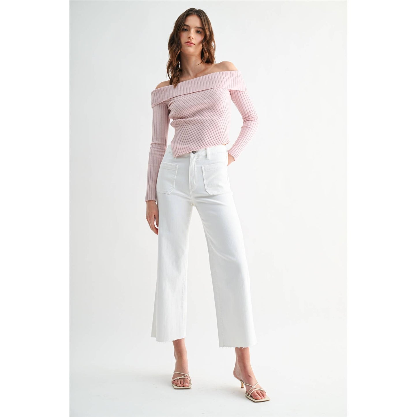 MICA HIGH RISE WIDE LEG CROP RAW HEM
