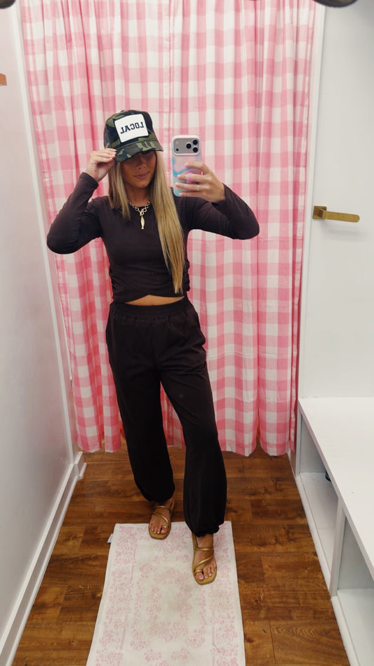 Ververet Brown Long Sleeve Set