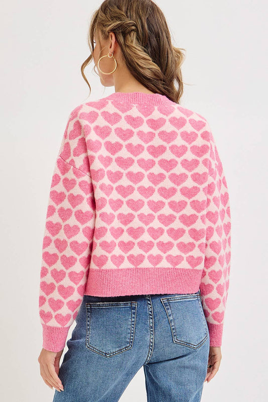 VALENTINE SWEET HEART BUTTON CARDIGAN