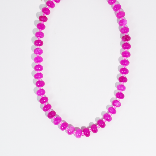Treasure Jewels Fuchsia Gemstone Necklace