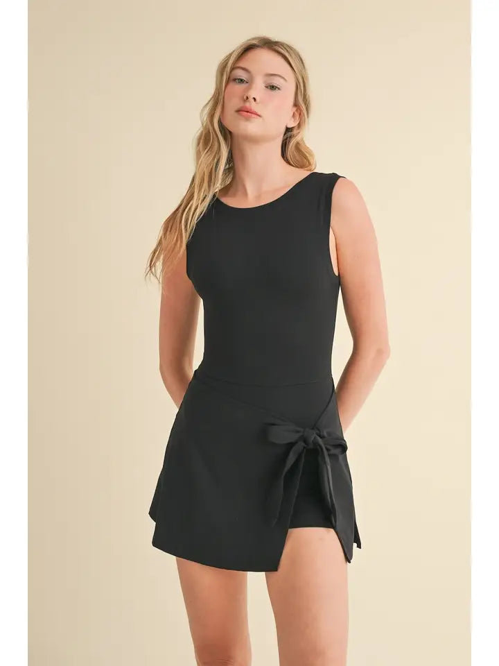 Kimberly C Black Sleeveless Wrap Dress