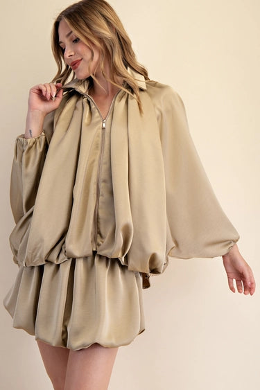 Glam Bubble Jacket Taupe