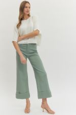 Entro Kelly Green Mid-Rise Ankle Pants (P27856)