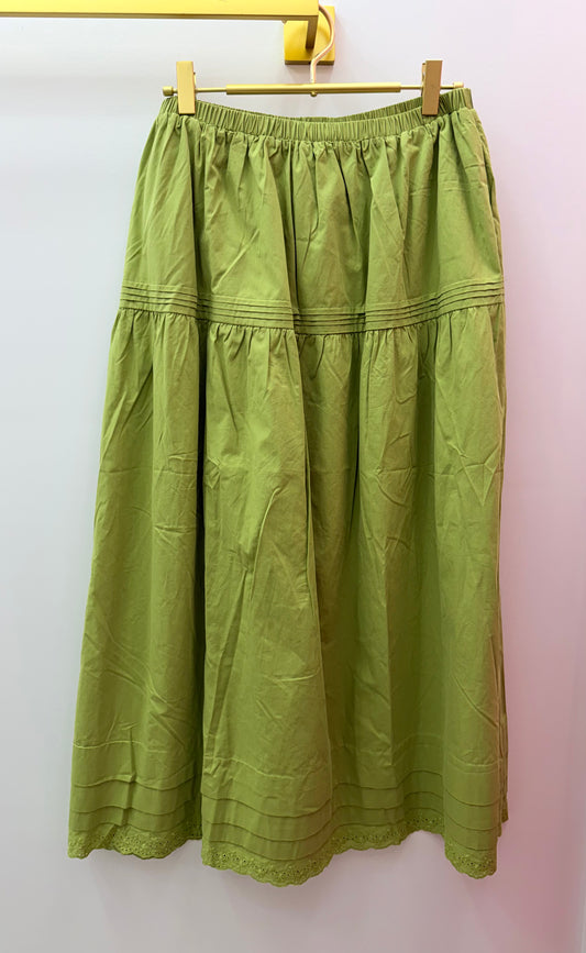 Wishlist Avocado Lace Trim Midi Skirt (WL26-13337)