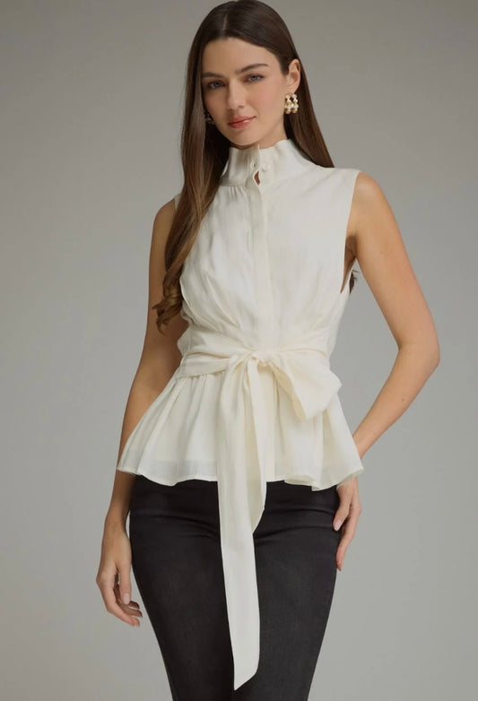 Entro Cream Tie Front Top (T33084)