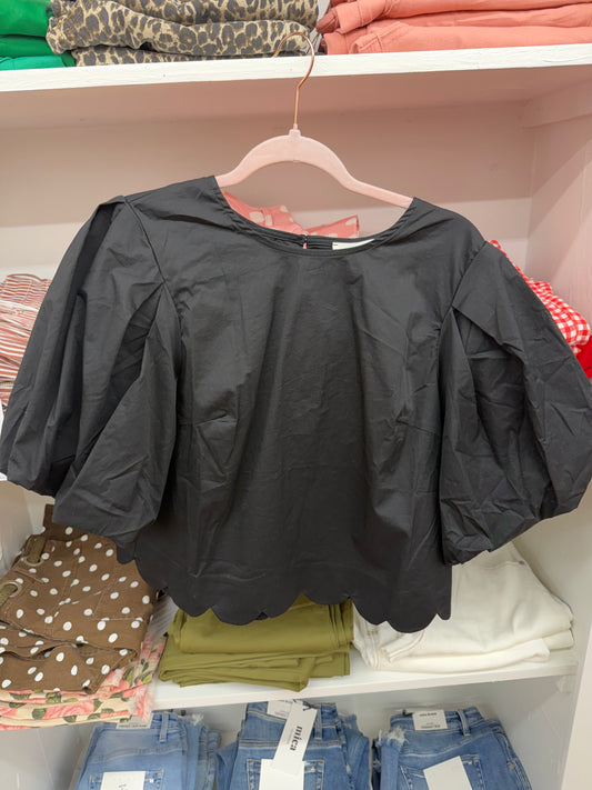 Entro Black Short Sleeve Top (T33047)