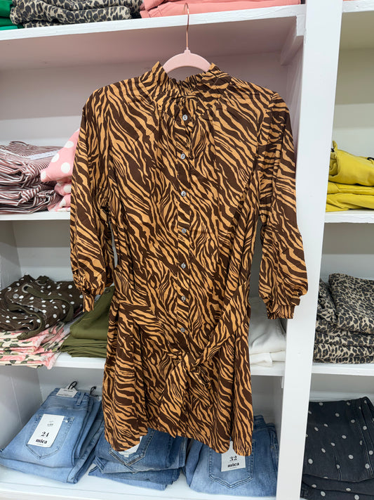 Entro Leopard Short Sleeve Dress (D33110)
