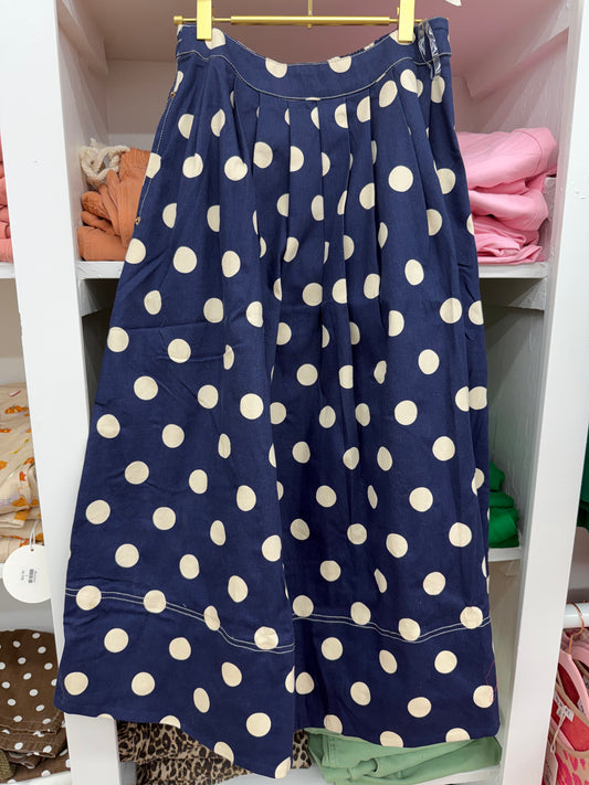 Entro Navy and White Polka Dot Skirt (S31451)