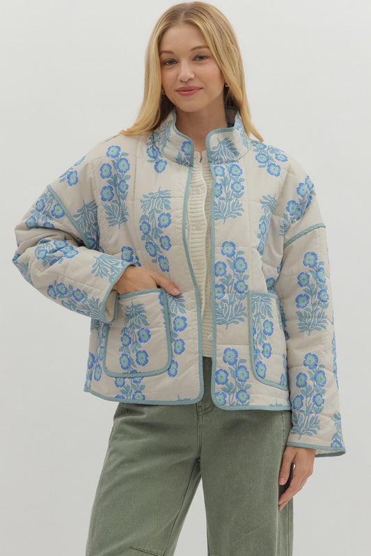 Entro Blue Quilted Jacket