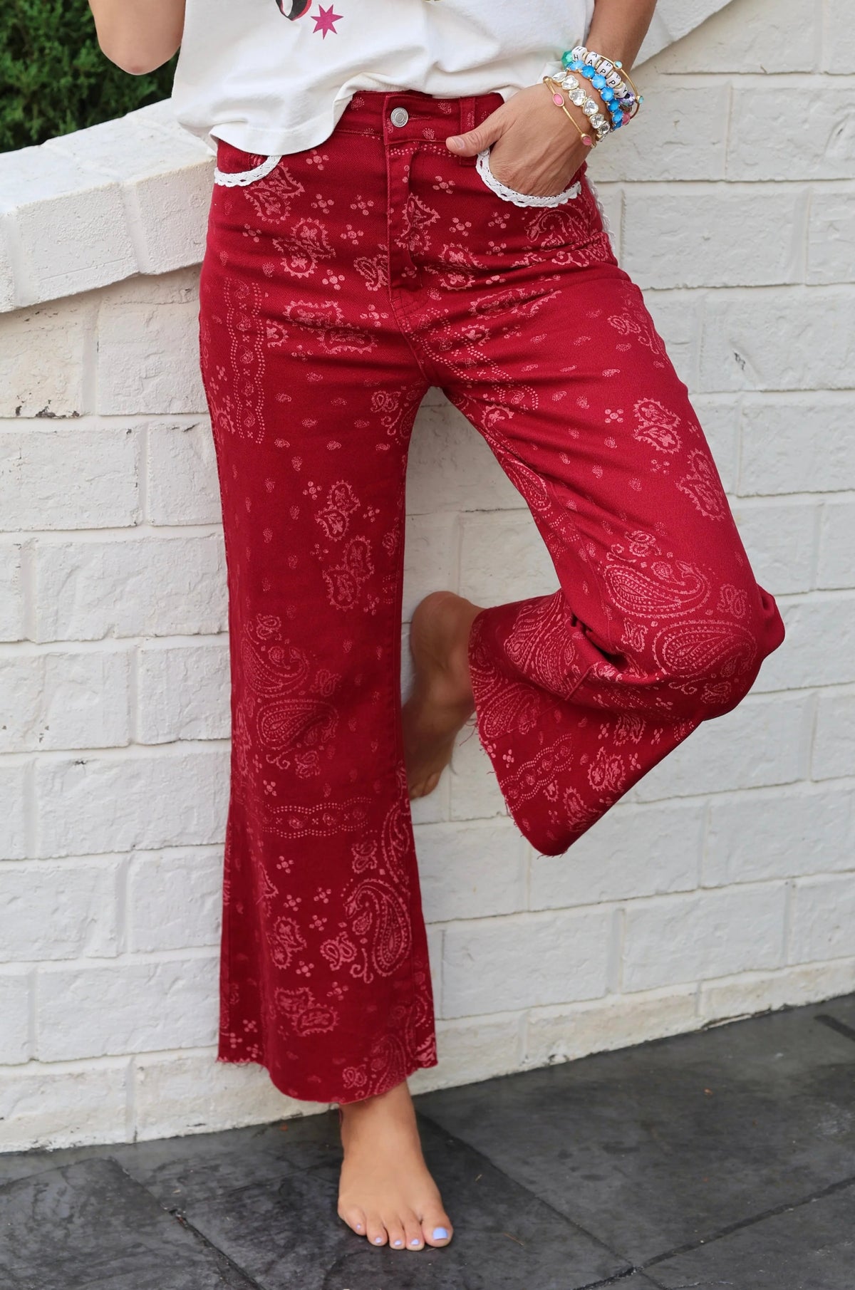 Poppy & Pine Red Bandana Jean (JN-RED1025)