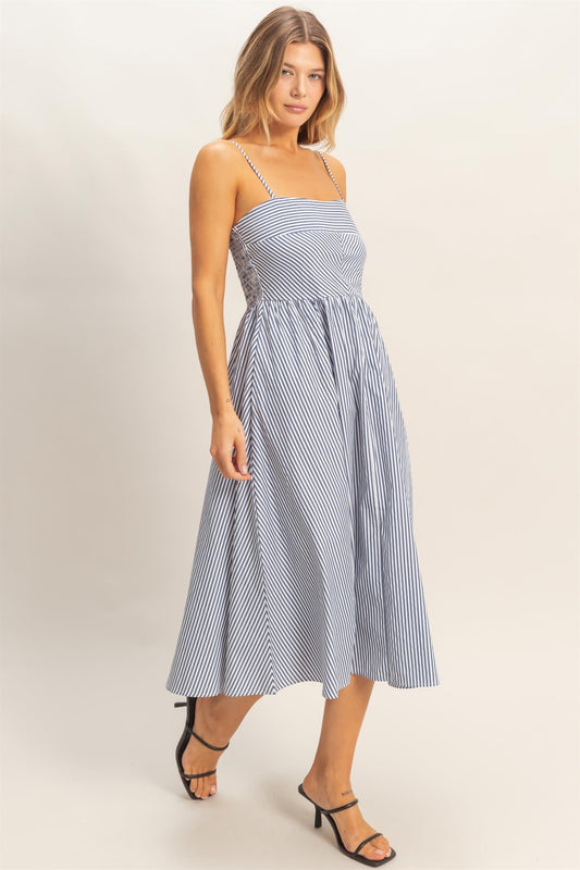 HYFVE Navy Striped Dress
