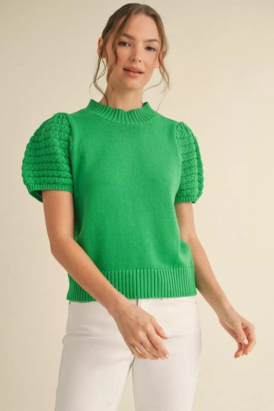 Jodifl Kelly Green Mock Neck Sweater