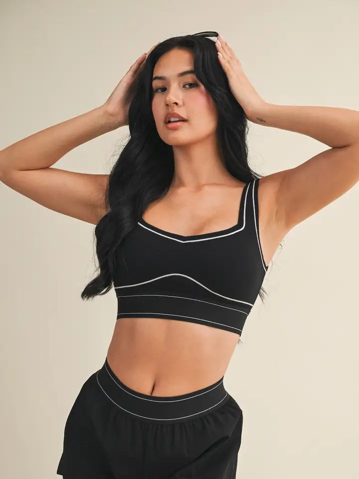 Kimberly C Black Sports Bra & Skort Set