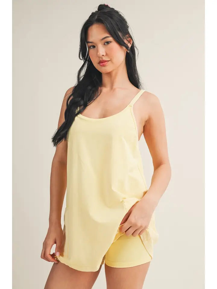 Kimberly C Yellow Mineral Wash Dress