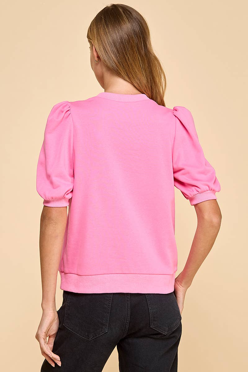 TCEC Puff Sleeve Sweatshirt PINK