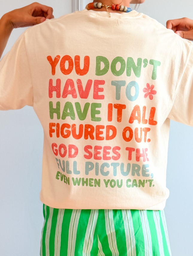 Worthy Wear God Sees Front + Back Tee