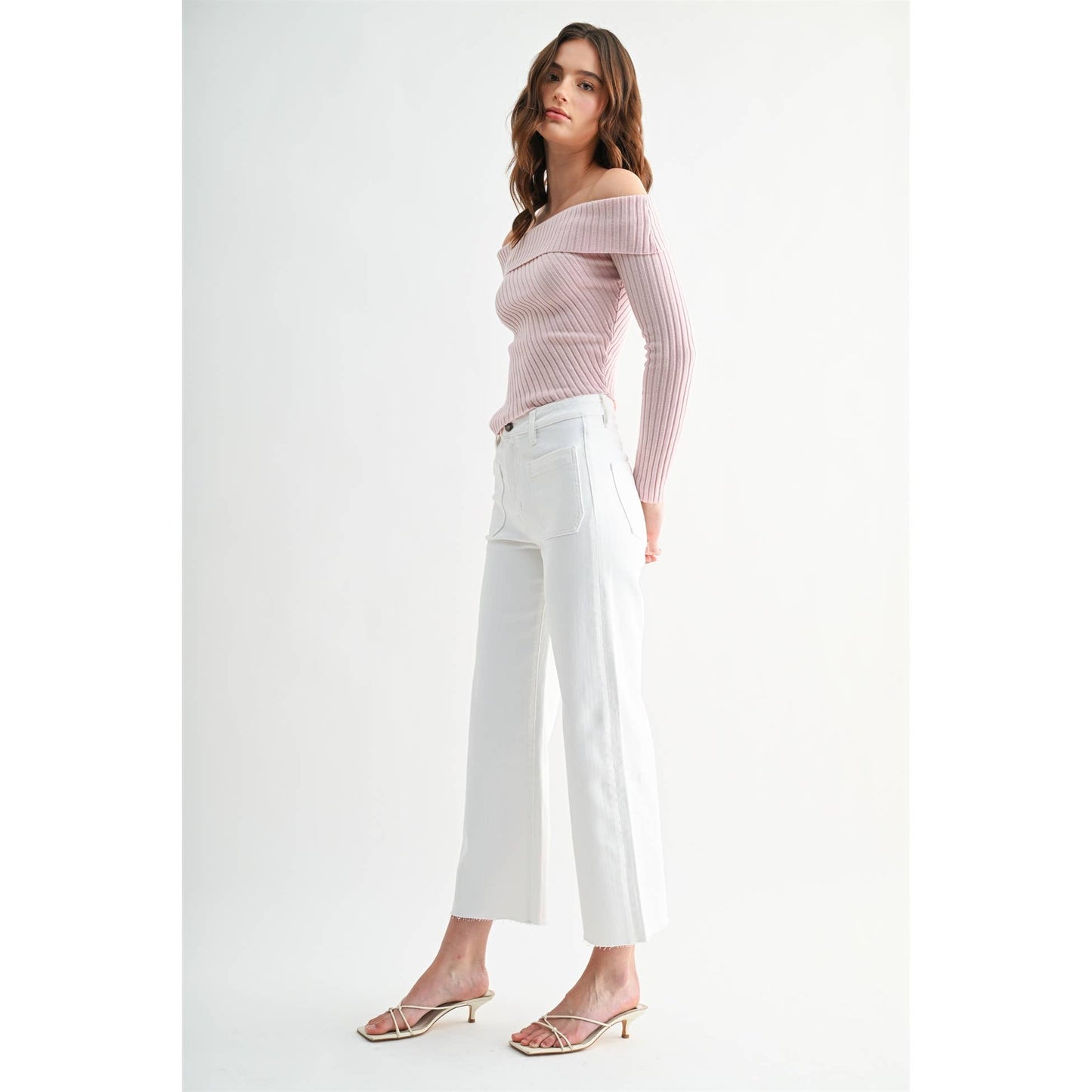 MICA HIGH RISE WIDE LEG CROP RAW HEM