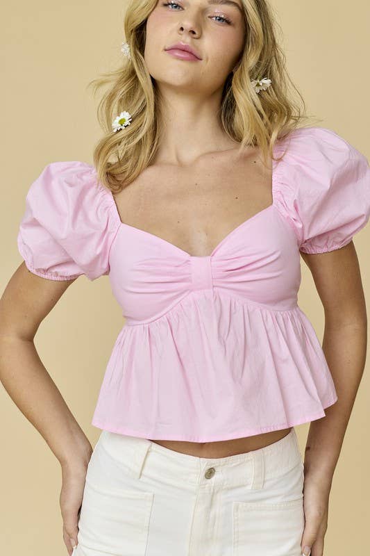 Papermoon Amelia Poplin Puff Sleeve Top