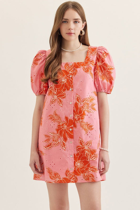 Entro Pink Botanical Print Mini Dess