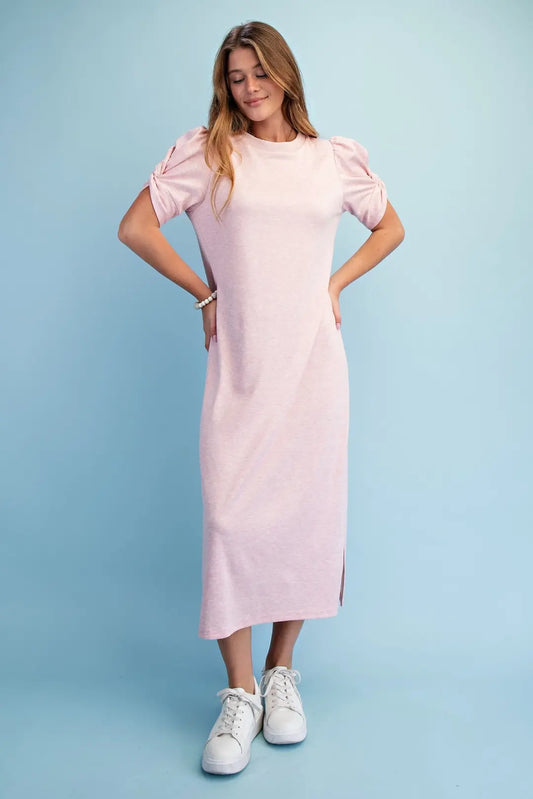 Gigio Baby Pink Midi Dress