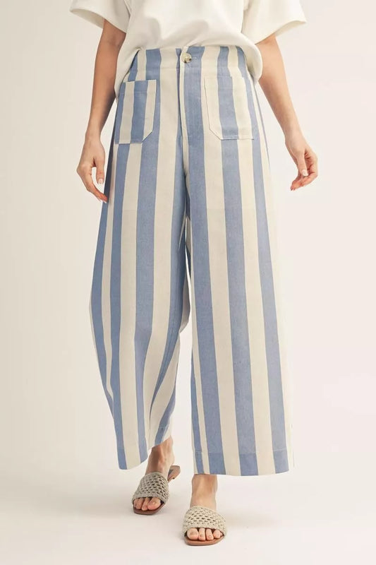 Jodifl Denim Striped Wide Leg Pant