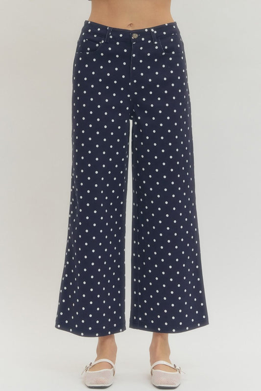 Entro Navy Polka Dot Pants