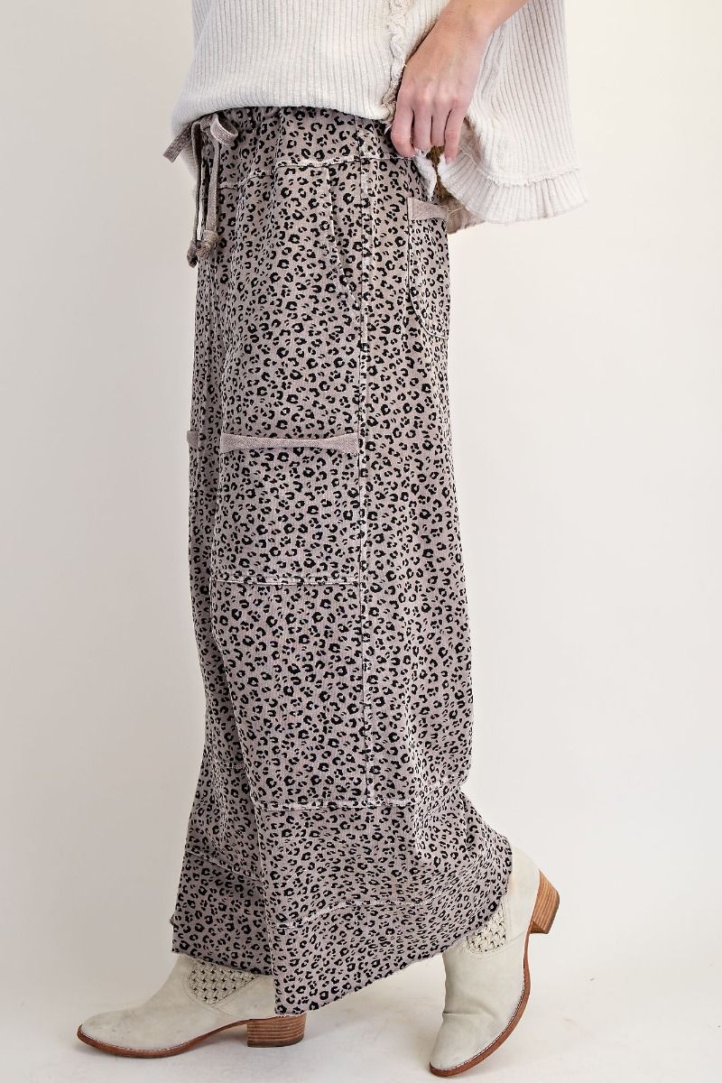 Easel Animal Print Terry Knit Lounge Pants