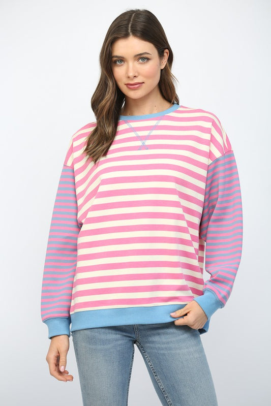 Fate Color-block Striped Sweatshirt