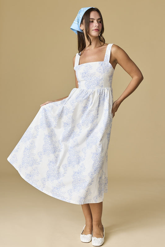 Papermoon Blue Sleeveless Midi Dress
