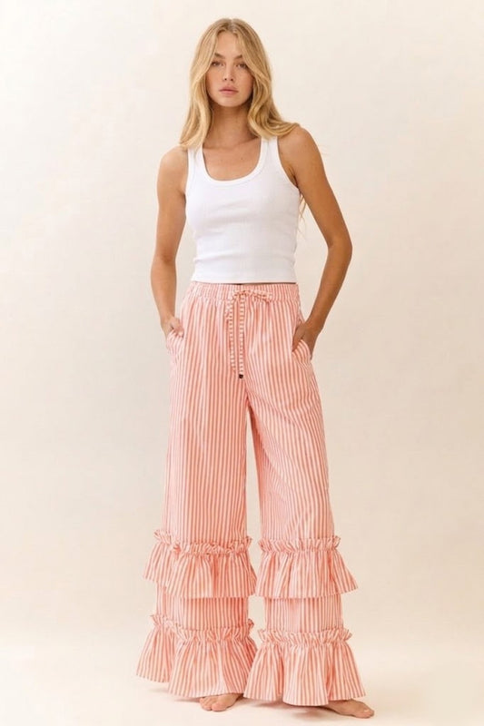 Oddi Coral Striped Pull-on Maxi Pants