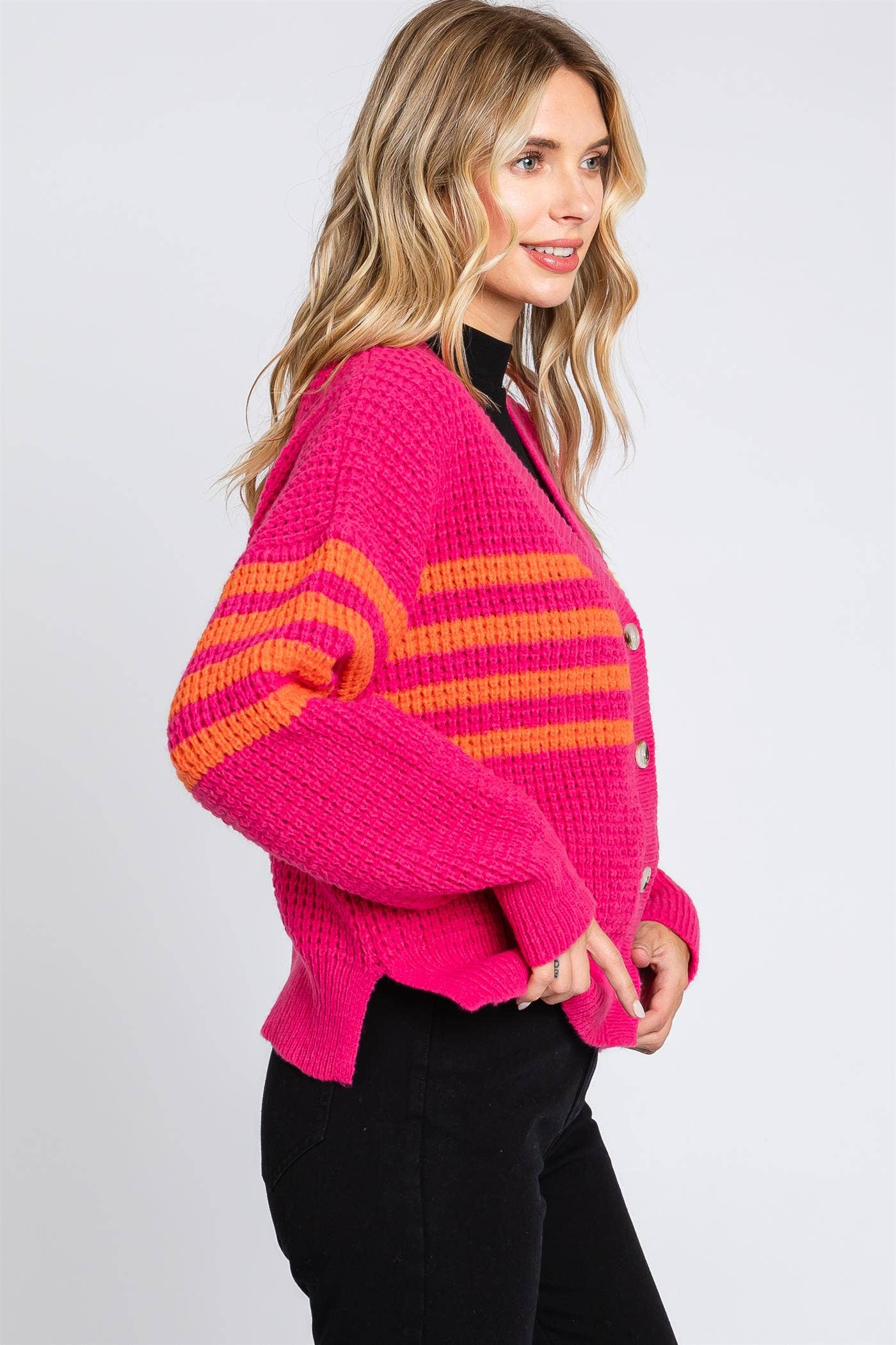 Waffle Knit Cardigan: SW1899