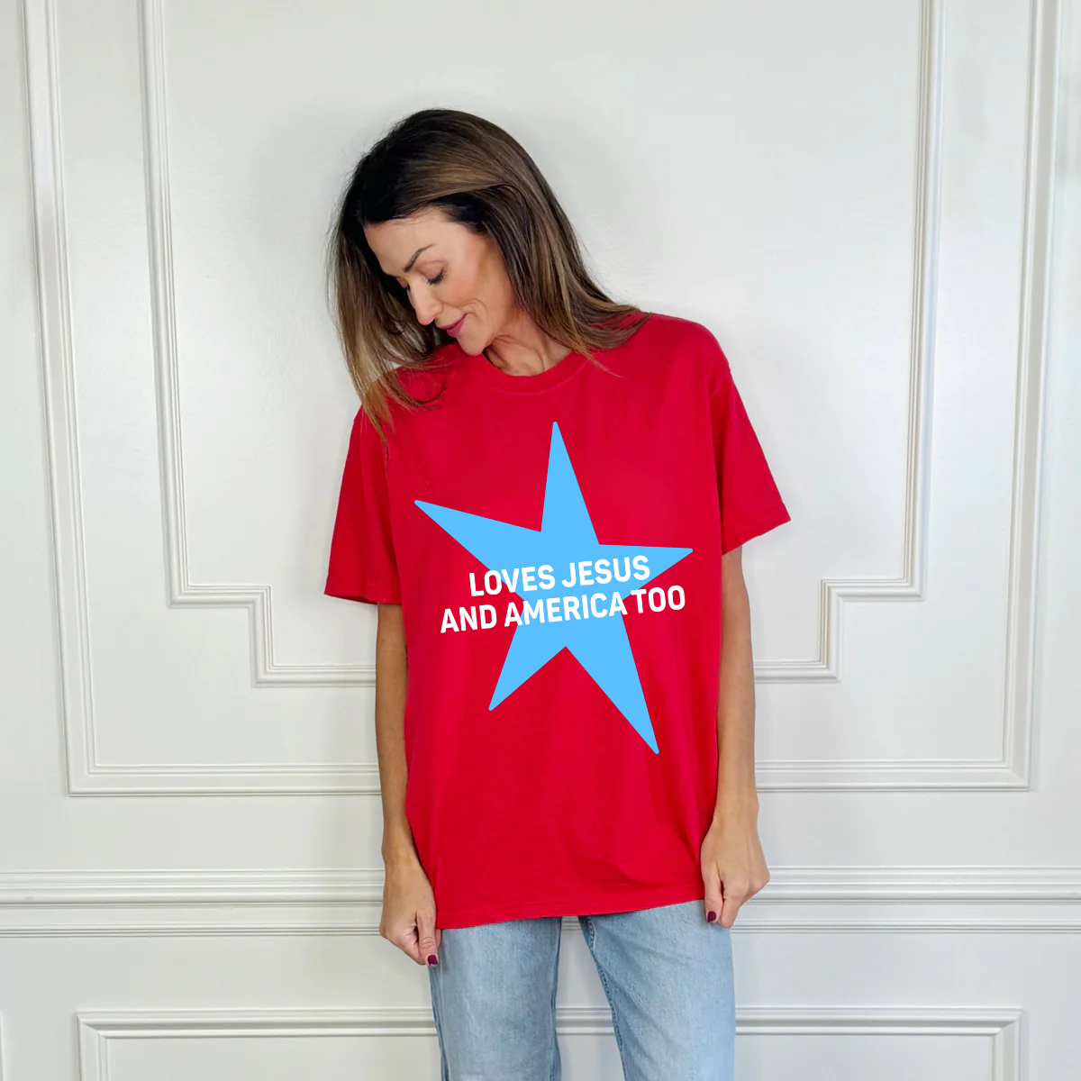 Poppy & Pine Red, White & America Too Tee