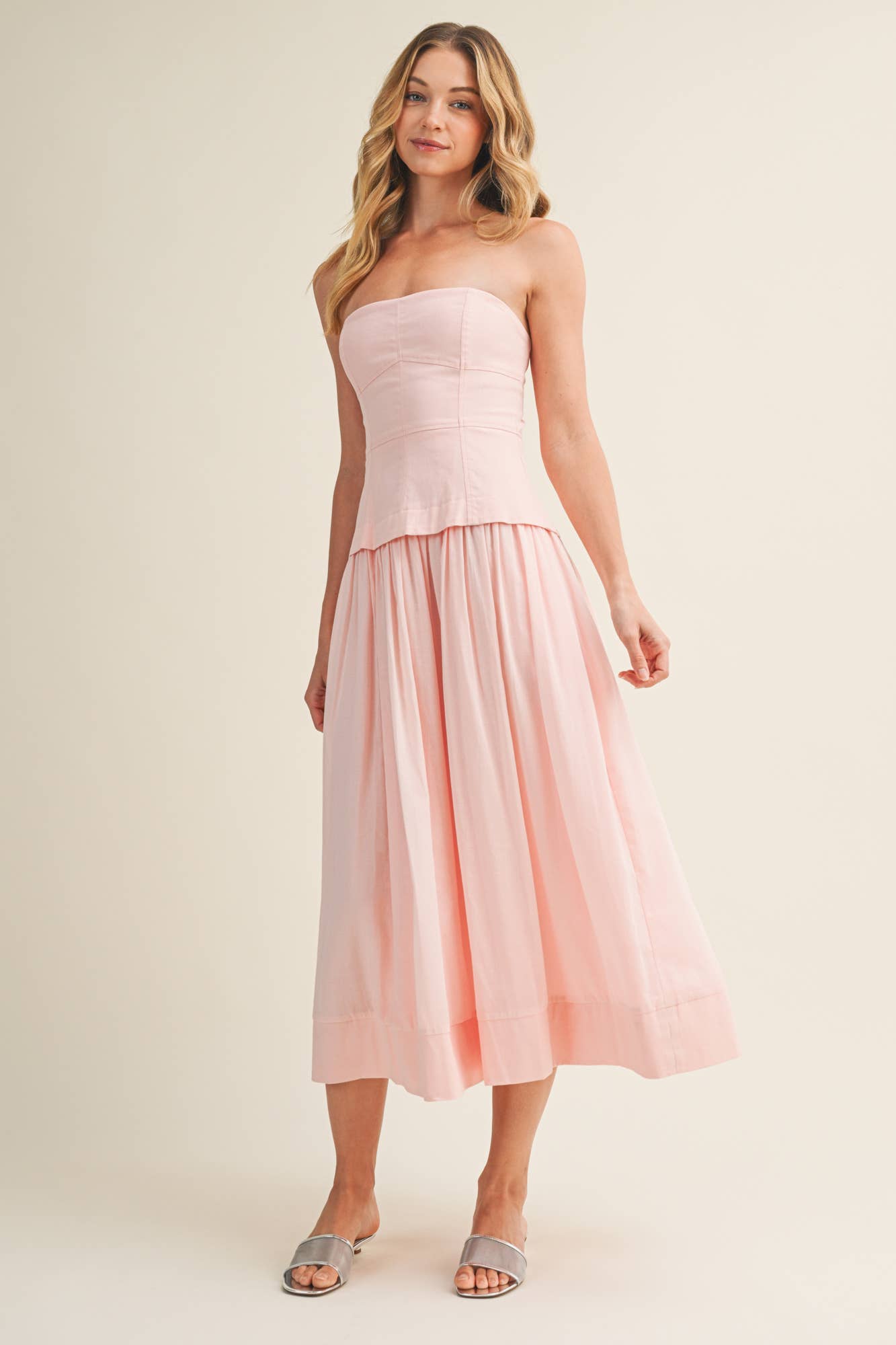 Mustard Seed Pink Corset Full Skirt Dress
